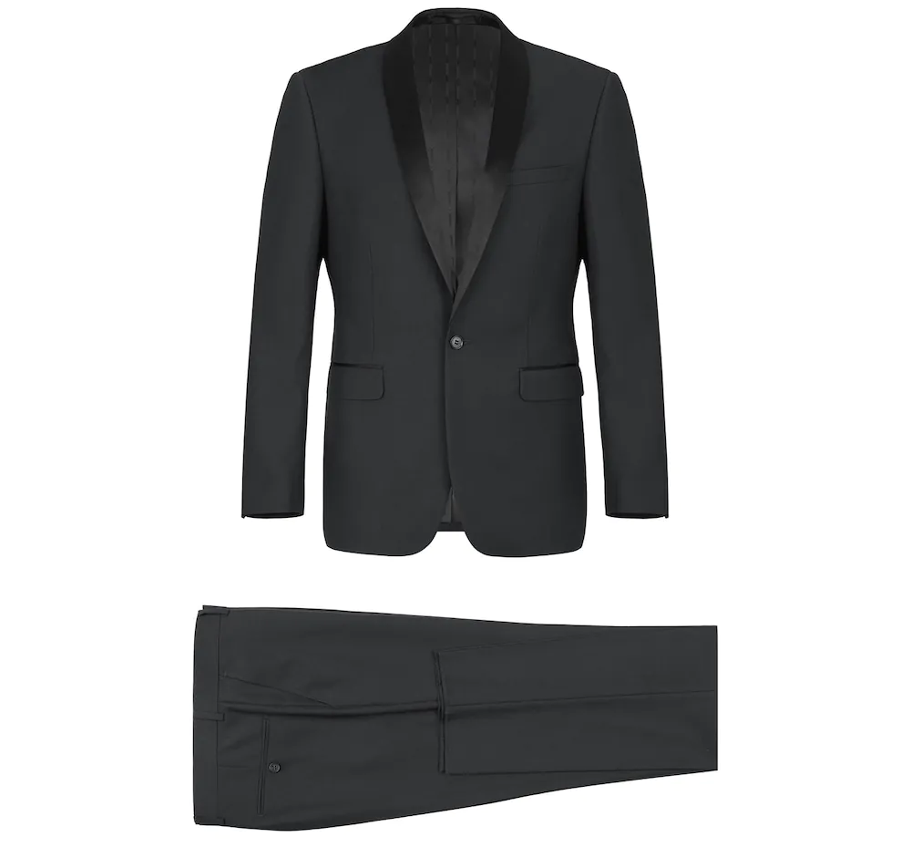 Men's Slim Fit 2-Piece Shawl Lapel Tuxedo Suit